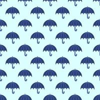 Vivid seamless repeating pattern of umbrella on blue background for wallpapers, textile, fabric and other surfaces vector