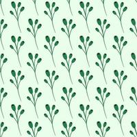 Vibrant seamless vector pattern of green plant for wrapping and printing