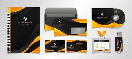 Black and Orange Business Kit Template vector