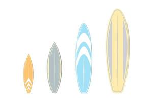 Cartoon collection surfboard on isolated background, Vector illustration.