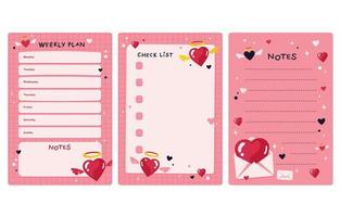 Romantic Valentine Journal Template vector