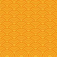 Orange Japanese wave pattern background. vector