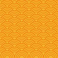 Orange Japanese wave pattern background. vector