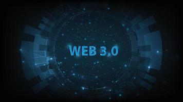 Web 3.0 text on blue technology background design.Concept of upgrade new Technology. vector