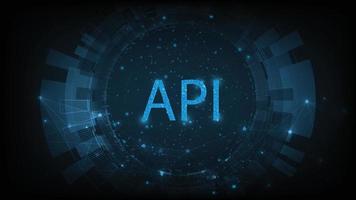 Application Programming Interface API concept. Software development tool information technology modern technology internet and networking concept on dark blue background. vector