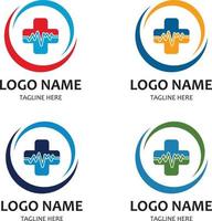 gráficos vectoriales de diseño de logotipo de farmacia de atención médica médica vector