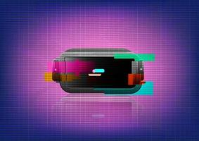 Virtual reality eyeglasses for entertainment on technology background. vector