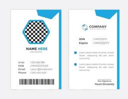 Modern and creative corporate company employee id card template vector