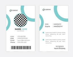 Modern and creative corporate company employee id card template vector