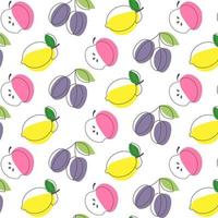 Summer pattern with three types of fruits vector