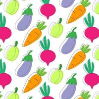 Seamless pattern with vegetable icons vector