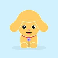 lindo cachorro en estilo plano, carácter vectorial vector