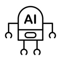 Artificial intelligence AI robot vector icon symbol for graphic design, logo, website, social media, mobile app, UI illustration