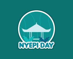 Nyepi Day Flat Illustration Template vector