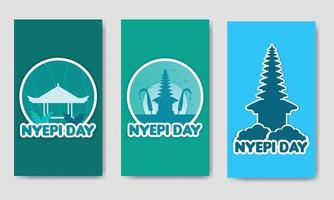 Nyepi Day Flat Bundle Template vector