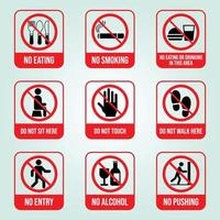señales de prohibición que vemos en los lugares de trabajo o lugares públicos vector