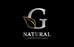 letter G natural luxurious leaf vector