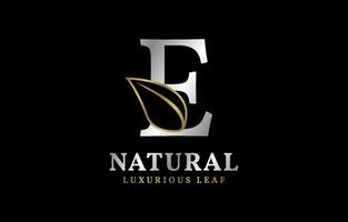 letter E natural luxurious leaf vector