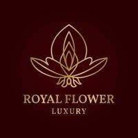 royal flower luxury line drawing vector logo design element