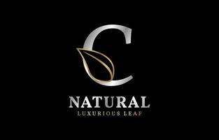 letter C natural luxurious leaf vector