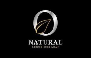 letter O natural luxurious leaf vector