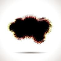 Halftone cloud shape with color chroma aberrations vector