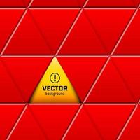 Abstract red triangular pattern with yellow hole sign vector