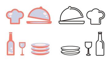 Kitchen tools or kitchen utensils set icon, vector design on white background.