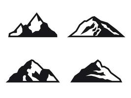 Mountain Icons Set. Black on a white background vector