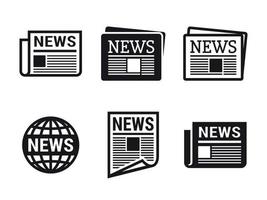 News icons set. Black on a white background vector