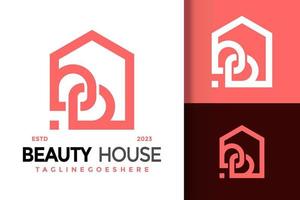 Letter B Beauty House Logo Logos Design Element Stock Vector Illustration Template