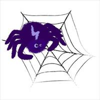 Purple Cartoon Spider vector