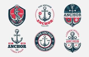 Set of Vintage Anchor Logo vector