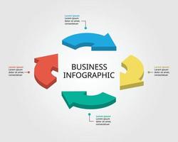 arrow template for infographic for presentation for 4 element vector