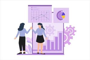 Business Discussion Flat Design Illustration vector