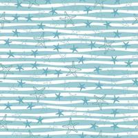 Marine seamless pattern. Starfish on a strip background vector