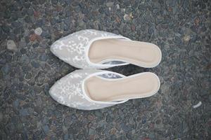 A Pair of Bride's Wedding Shoes photo