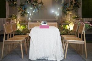 Table and Chairs Arrangement for Muslim Wedding Ceremony photo