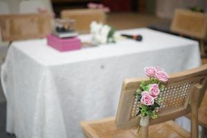Table and Chairs Arrangement for Muslim Wedding Ceremony photo