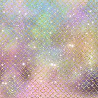 Mermaid scale pattern gold with sparkle gradient color background photo