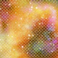 Mermaid scale pattern gold with sparkle gradient color background photo