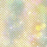 Mermaid scale pattern gold with sparkle gradient color background photo