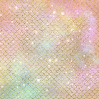 Mermaid scale pattern gold with sparkle gradient color background photo