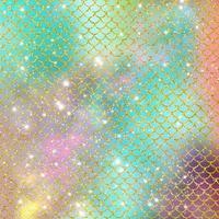 Mermaid scale pattern gold with sparkle gradient color background photo