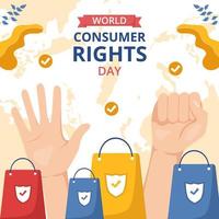 World Consumer Rights Day Illustration Flat Cartoon Hand Drawn Templates vector