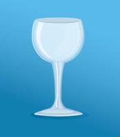 maqueta, vaso transparente vacío, copa de vino vacía vector