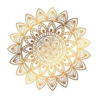 golden flower mandala on white background, vintage luxury decoration vector