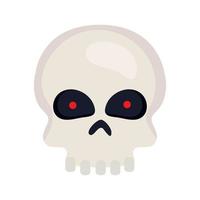 halloween, icono de calavera en fondo blanco vector