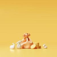 3d render abstract background. new year, year of the rabbit. photo