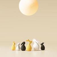 3d render abstract background. new year, year of the rabbit. photo